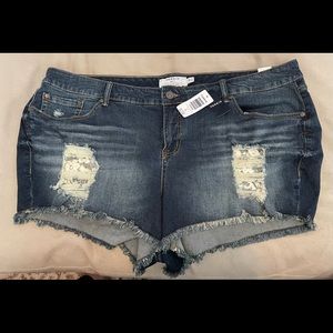 Torrid 3.5” crochet lace jean shorts size 24
